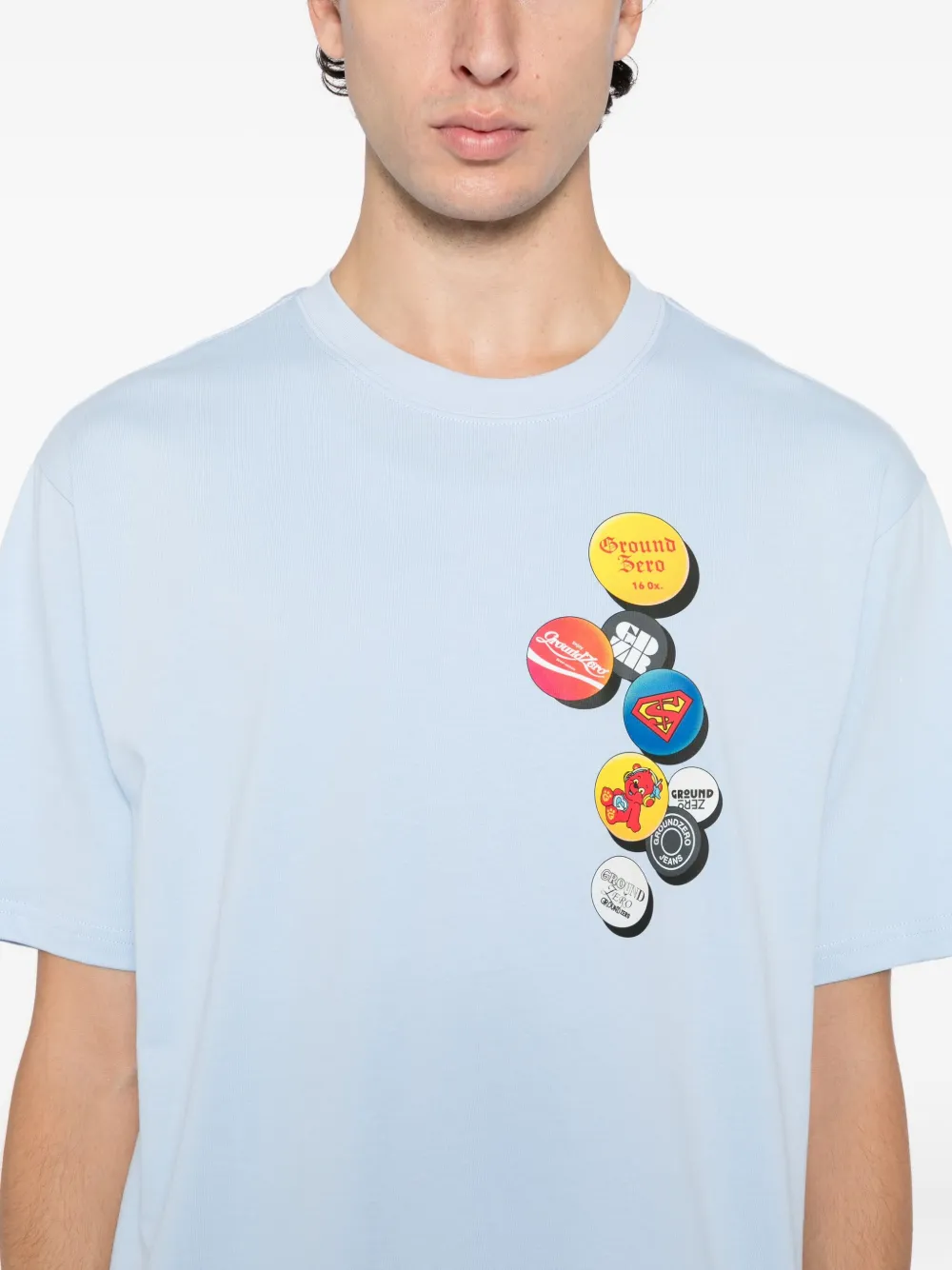 Ground Zero T-shirt met print Blauw