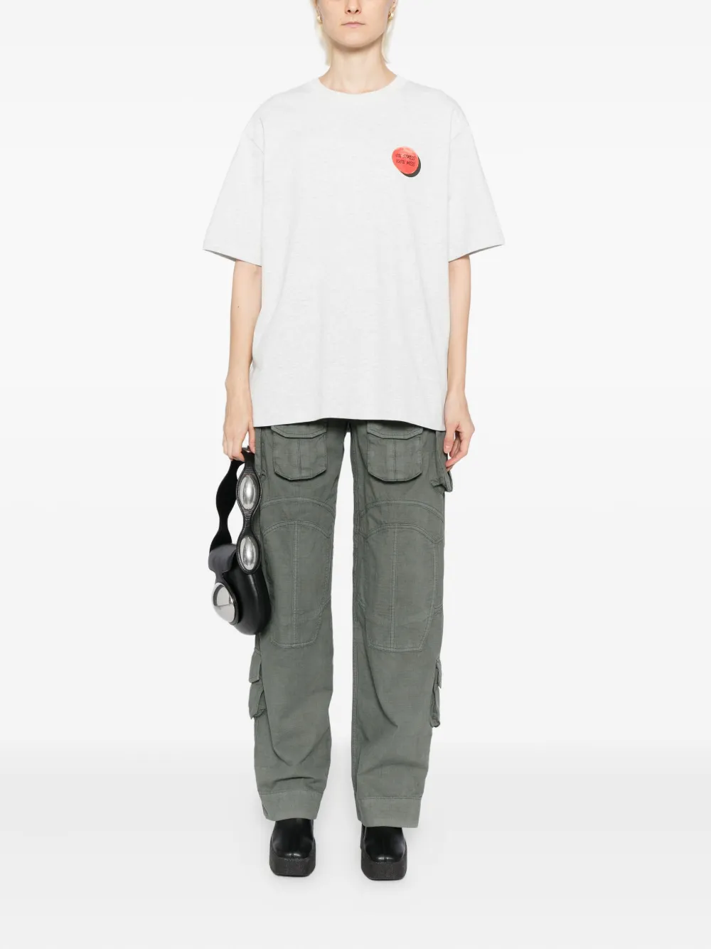 Ground Zero T-shirt met print Grijs