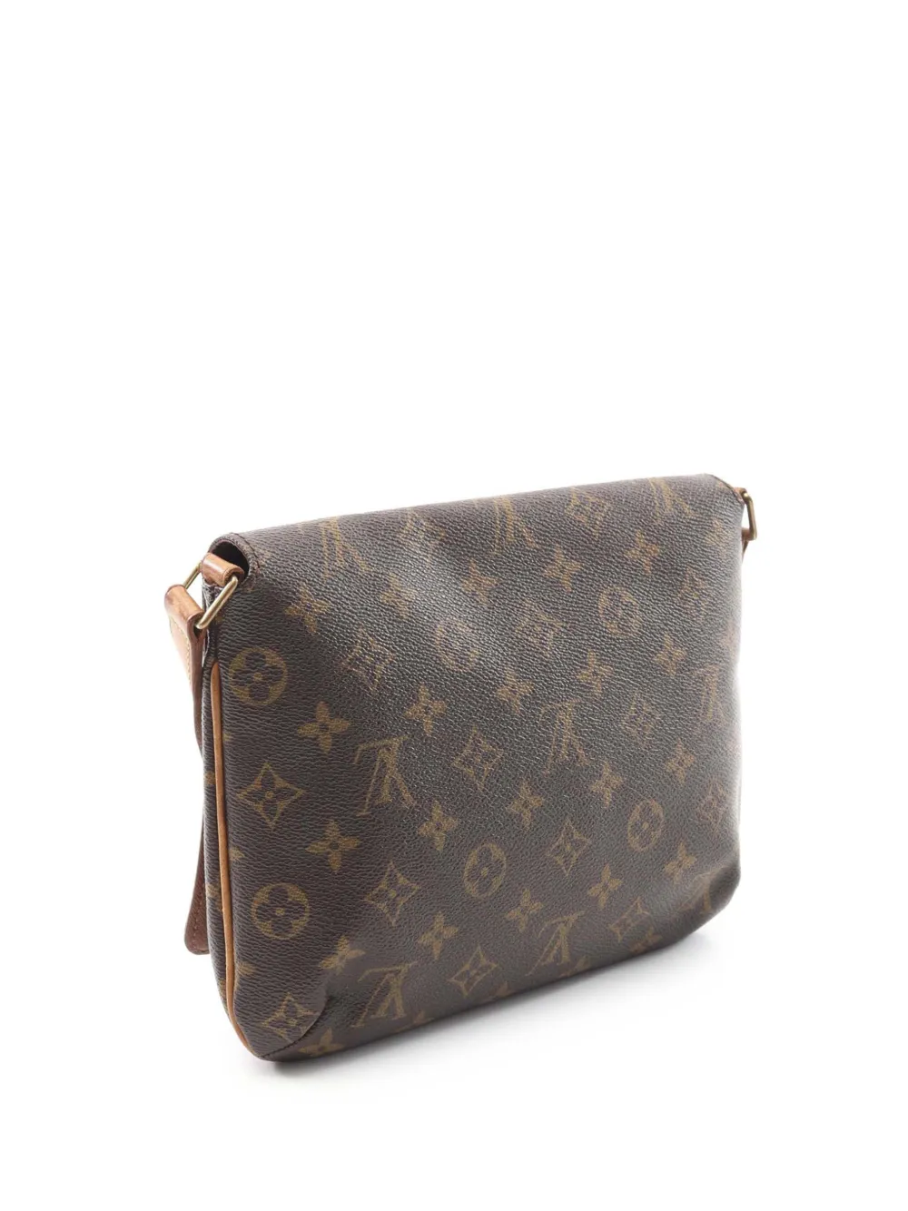 Pre-owned Louis Vuitton 1999 Monogram Musette Tango Short Strap Shoulder Bag In Brown