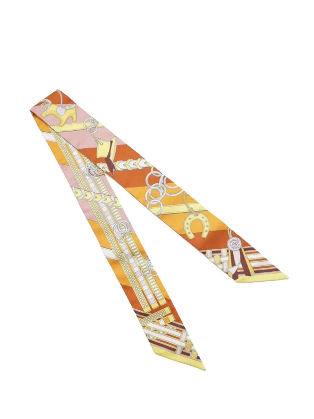 Hermès Pre-Owned foulard Brides et Gris-Gris Twilly en soie (2000-2025) | orange | Image 1