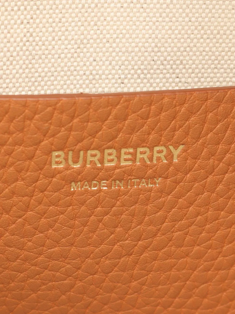 Pre-owned Burberry 2018-2025 Medium Leather Tb Monogram Tote Bag In Brown
