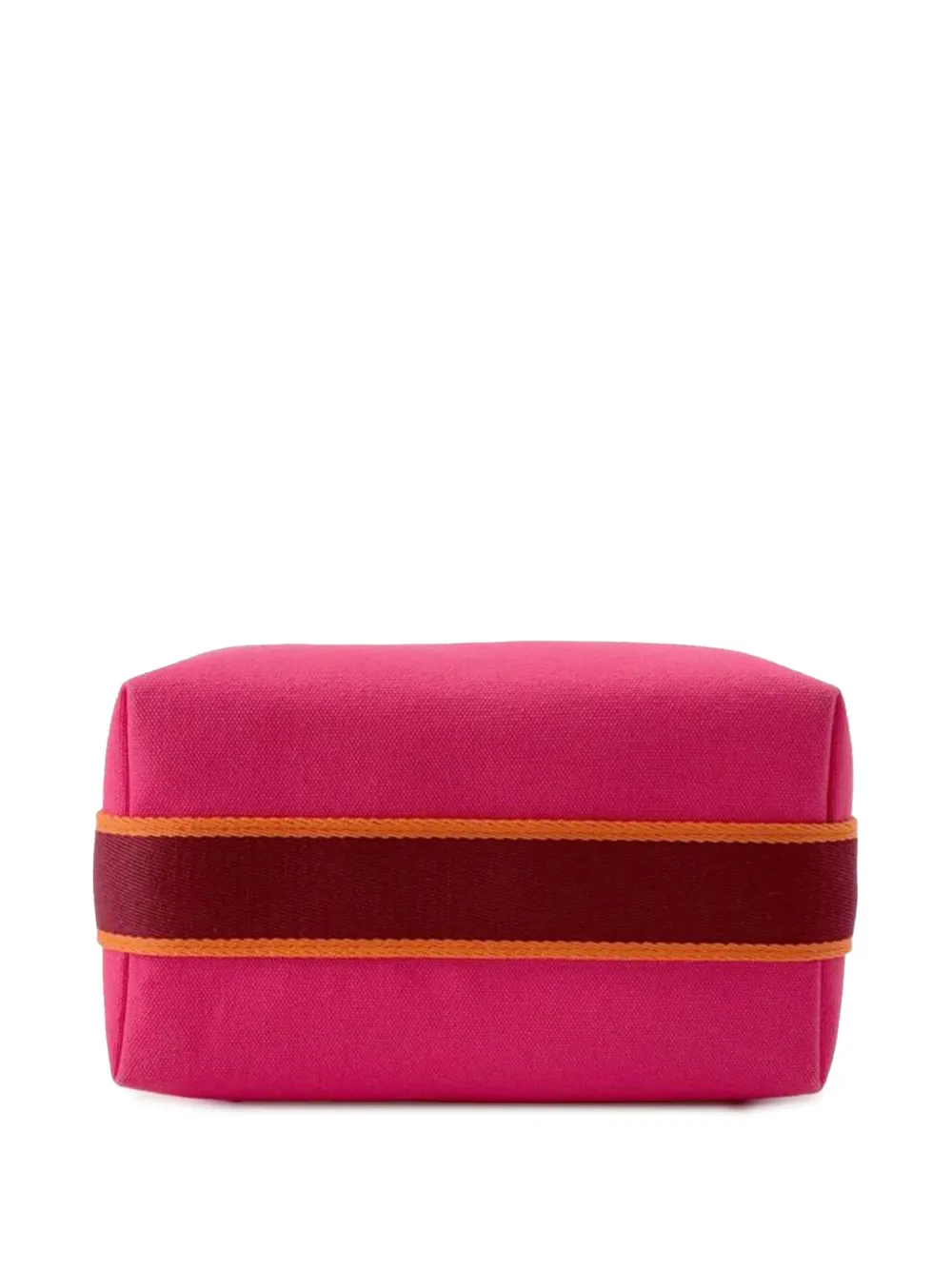Pre-owned Hermes 2012-2025 Small Canvas Bride A Brac Case Vanity Bag In Pink