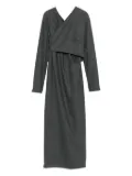 KHAITE cross-neck wrap dress - Grey