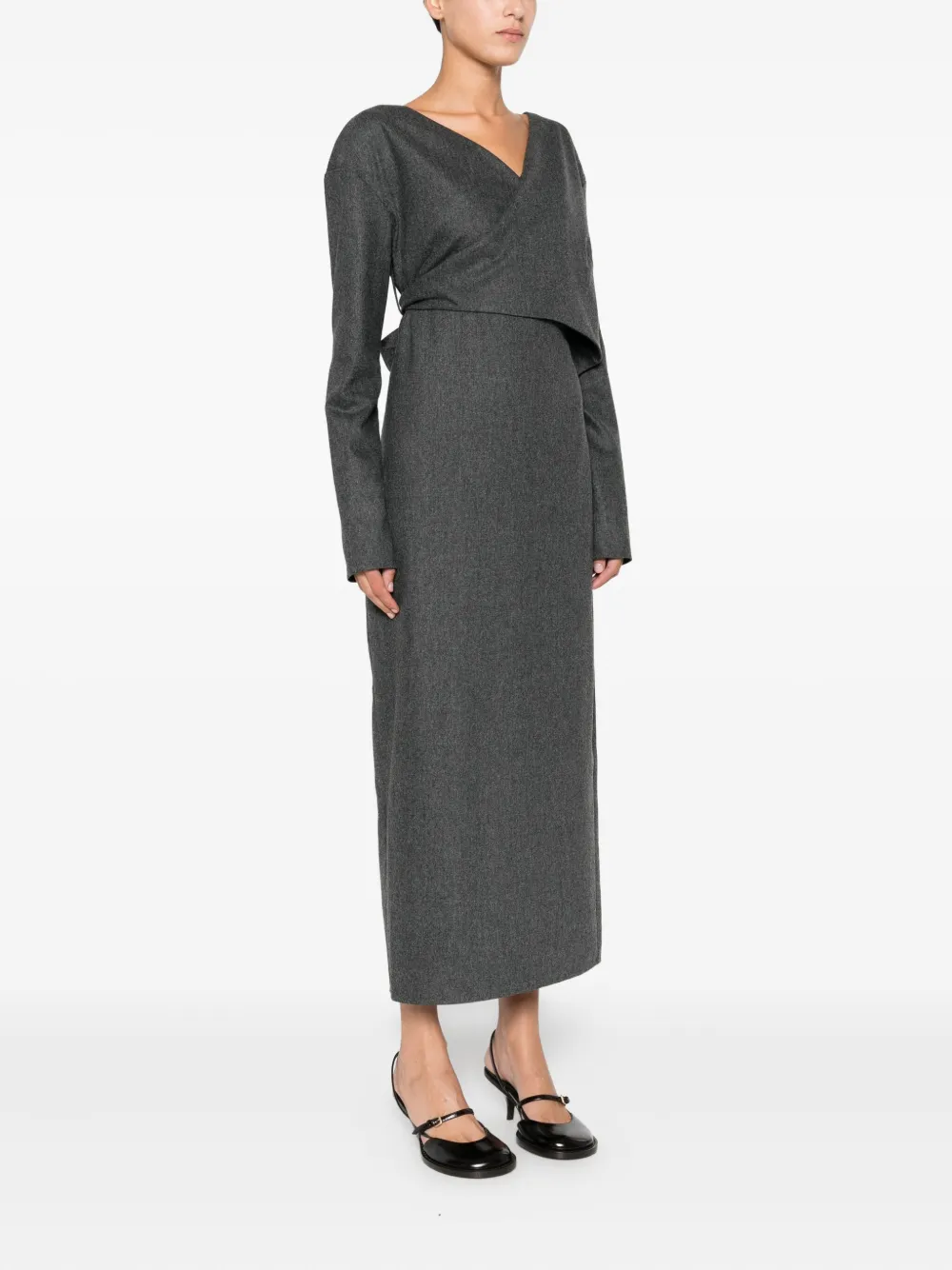 Khaite Wool Midi Dress In Green
