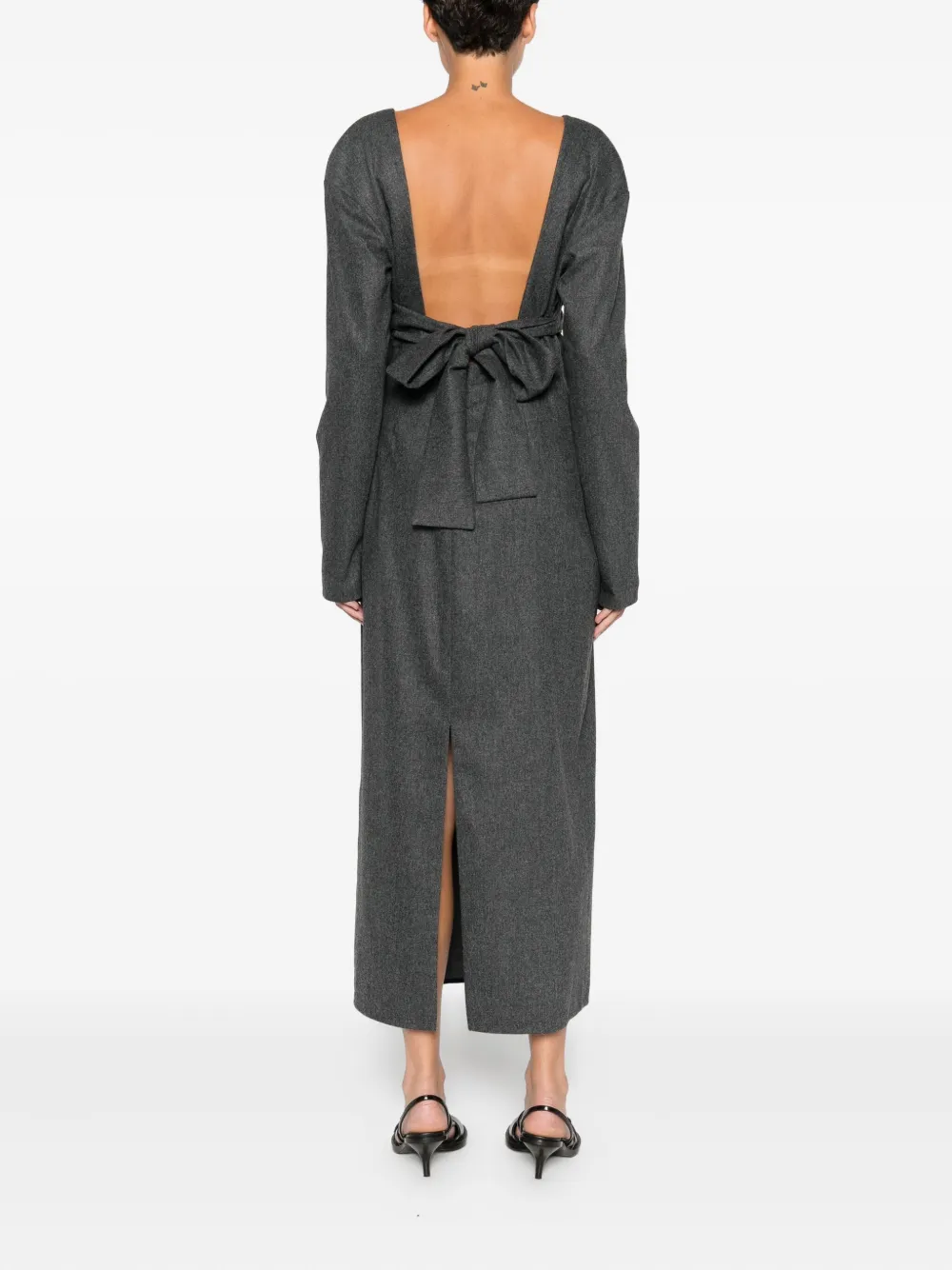 Khaite Wool Midi Dress In Green
