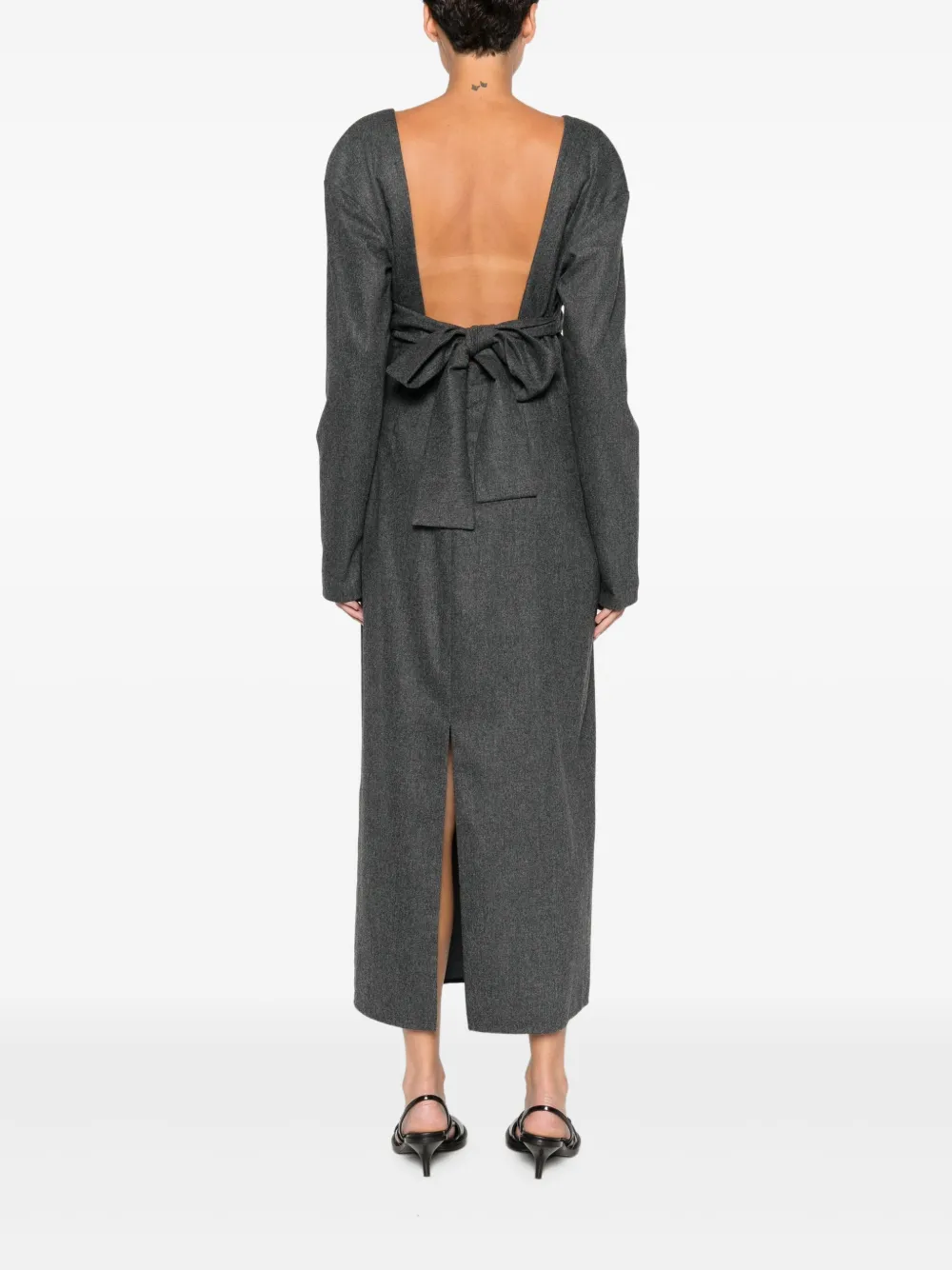 KHAITE Wikkeljurk met gekruiste hals Grijs