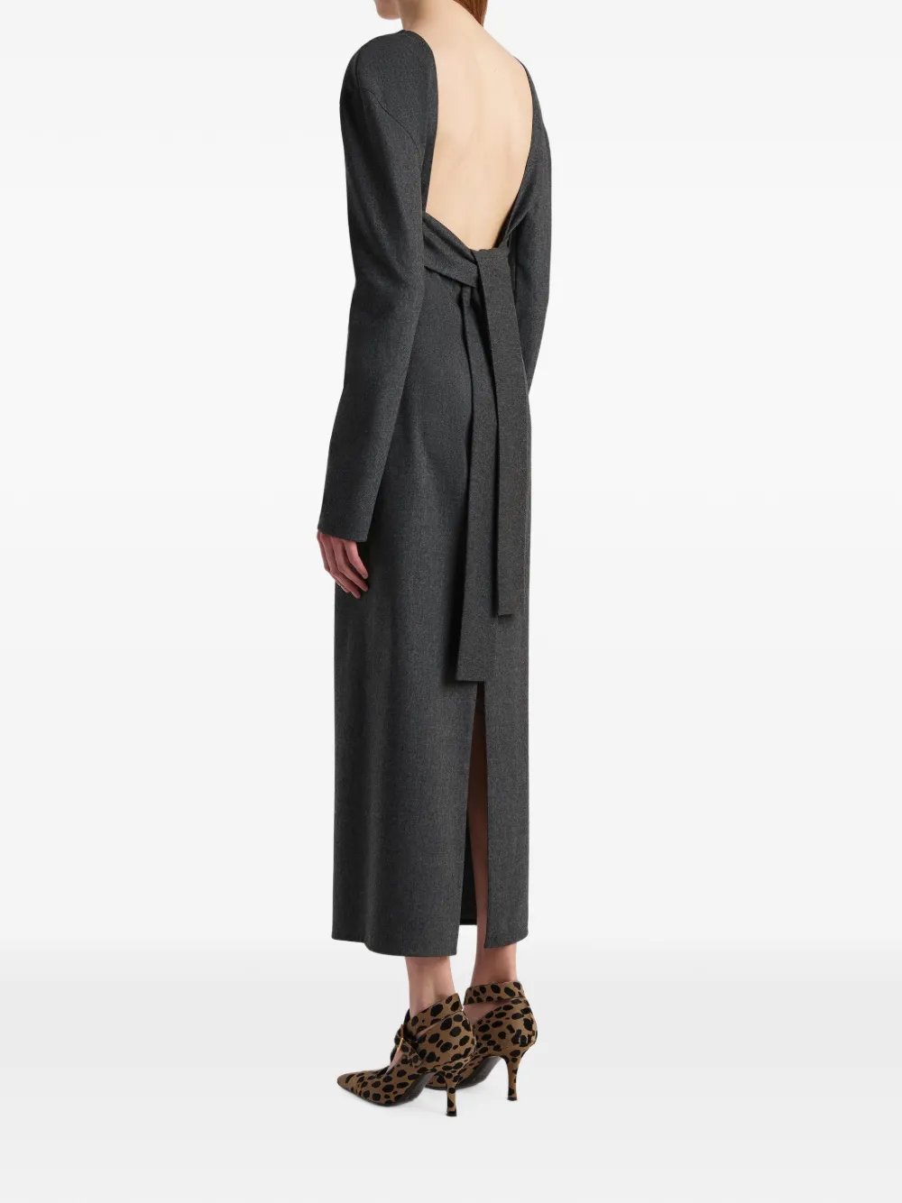 Khaite Aubrey Dress in Grey, view 4