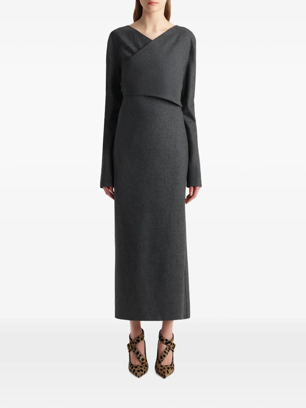 Khaite Aubrey Dress in Grey, view 3