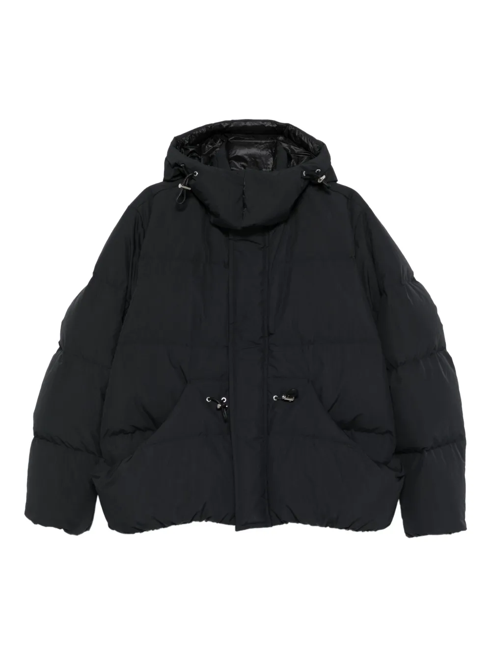 sacai hooded puffer coat | Black | Image 1