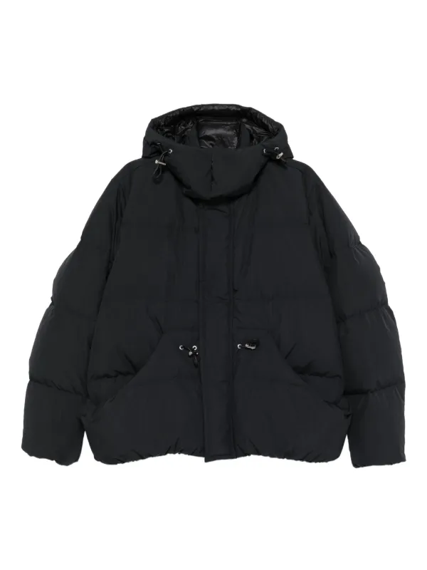 Sacai Hooded Puffer Coat in Black