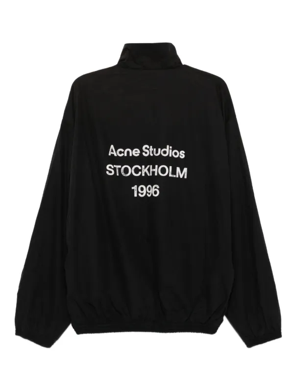 Acne Studios Jaqueta Com Bordado e Zíper | Preto | FARFETCH BR