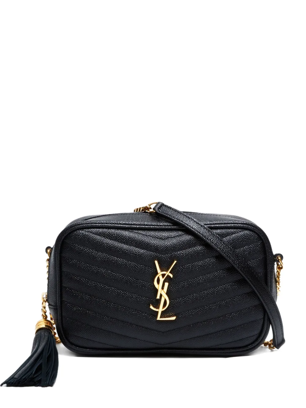 Saint Laurent Pre-Owned 2020-2025 mini Lou quilted chain cross body bag | Black | Image 1