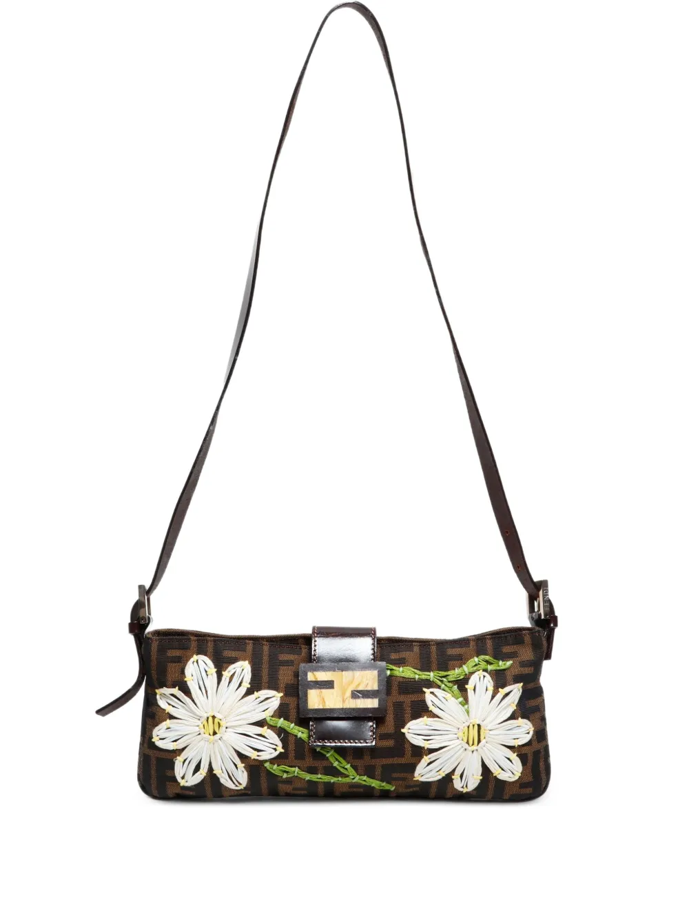 Fendi Pre-Owned 2000-2015 Mamma Flower Zucca shoulder bag | Brown | Image 1