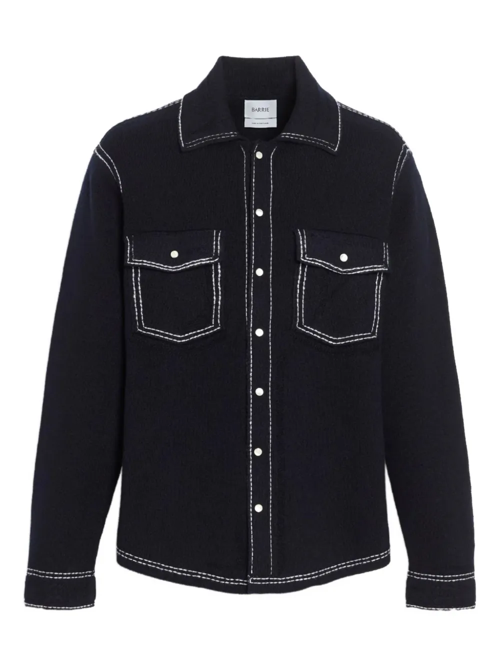 Barrie contrast-stitch pocket shirt jacket | Blue | Image 1