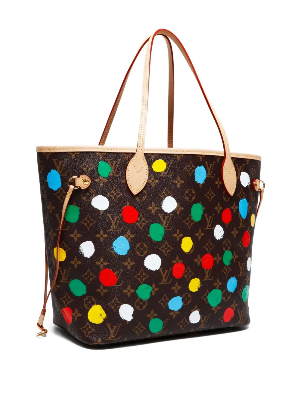 Pre-owned Louis Vuitton 2023 X Yayoi Kusama Neverfull Tote Bag In Brown