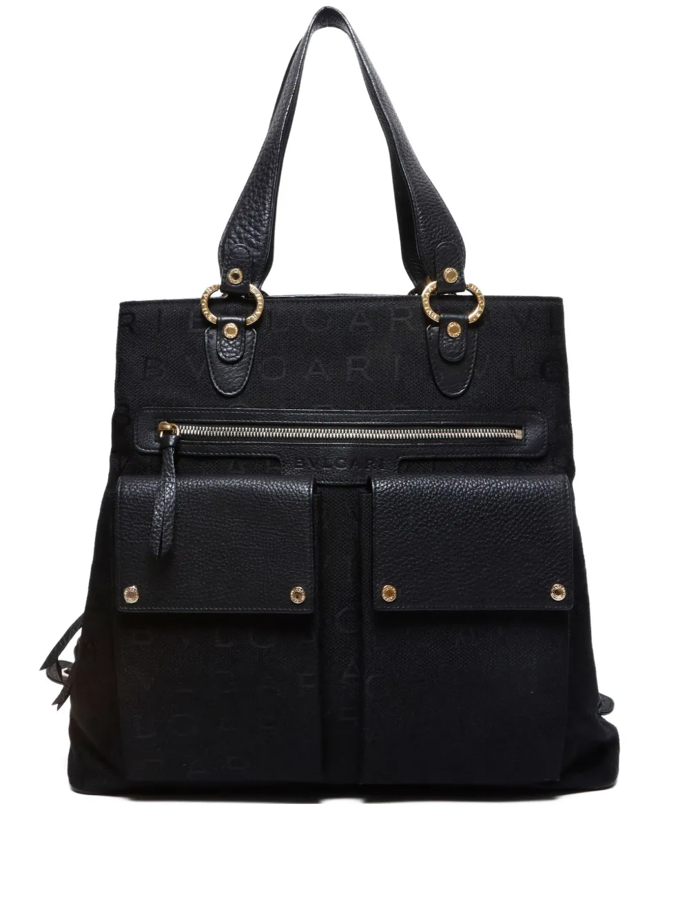 Bvlgari Pre-Owned 1990-2000 logo-pattern tote bag | Black | Image 1