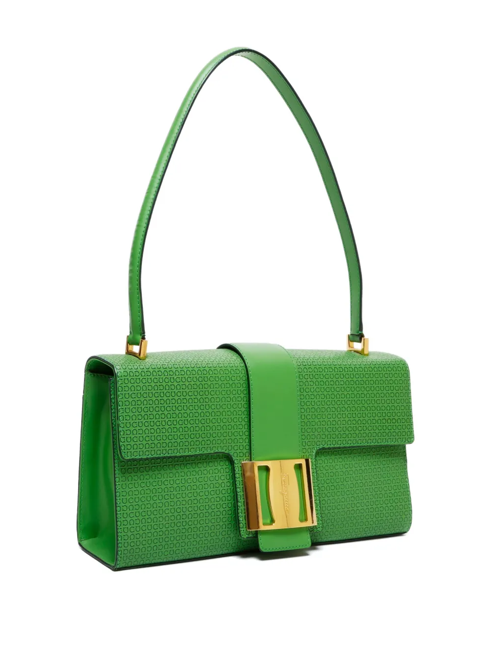 Pre-owned Ferragamo 2000-2020 Vara Shoulder Bag In Green