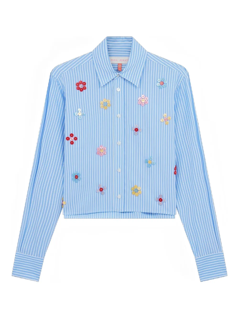 Mira Mikati stripe sequin-embellished shirt - ブルー Mira Mikati stripe sequin-embellished shirt - ブルー