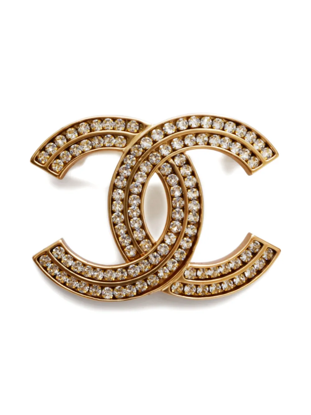 CHANEL Pre-Owned 2021 ココマーク ブローチ - ゴールドトーン CHANEL Pre-Owned 2021 ココマーク ブローチ - ゴールドトーン