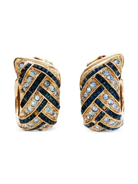Saint Laurent Pre-Owned 1980-2000s rhinestone hoop earrings