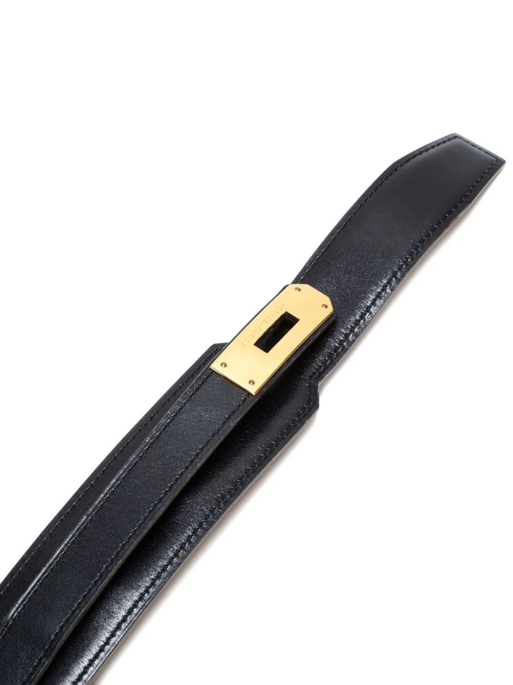 Pre-owned Hermes 1994 Kelly Leather Belt In Black