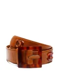 CHANEL Pre-Owned 1990 interlocking-CC square-buckle belt - Brown