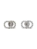 Christian Dior Pre-Owned 2010s crystal-logo earrings - Silver