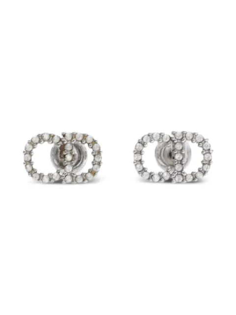 Christian Dior Pre-Owned 2010s crystal-logo earrings