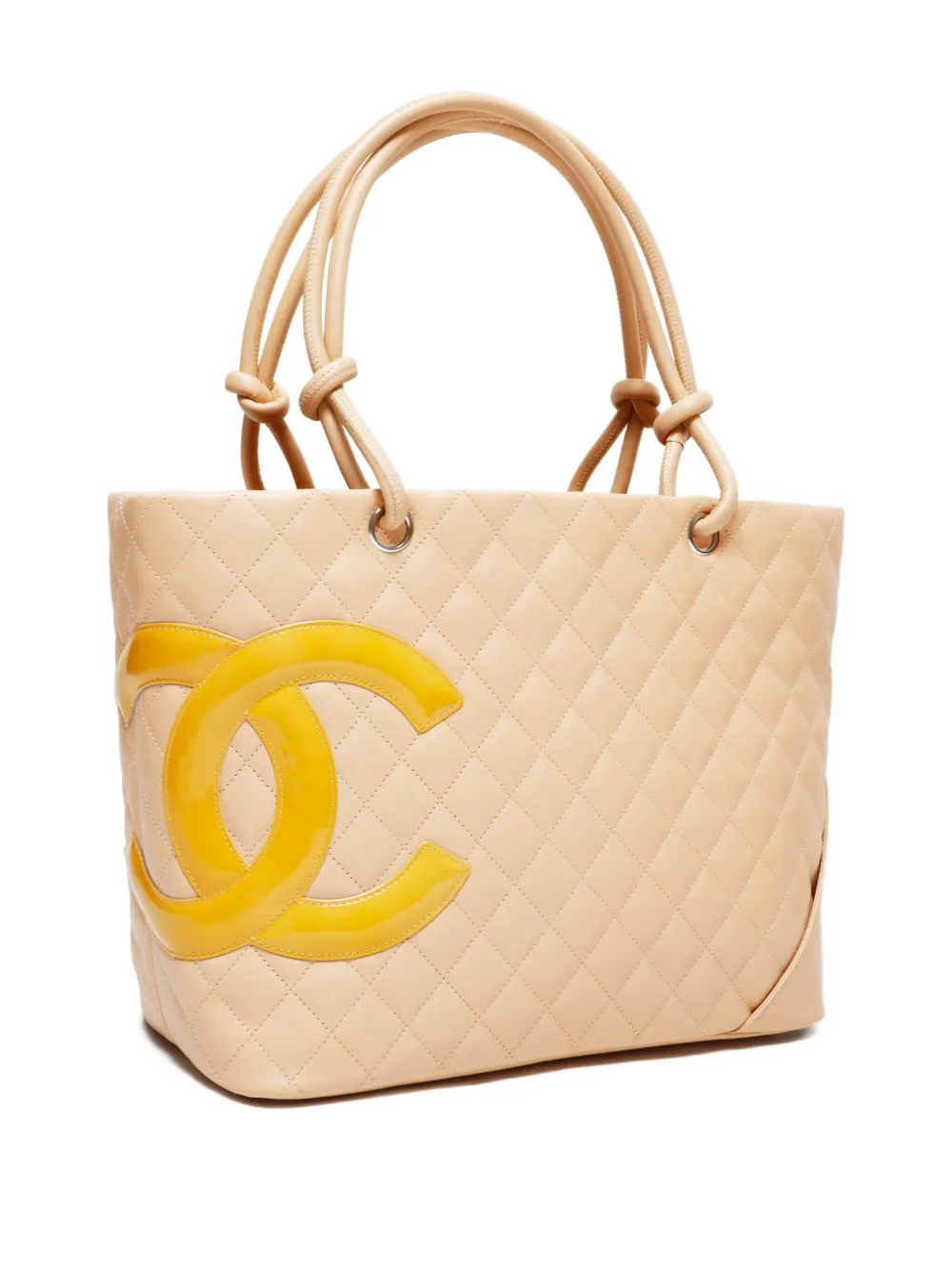 Pre-owned Chanel 2005-2006 Large Cambon Matelassé Tote Bag In Neutral