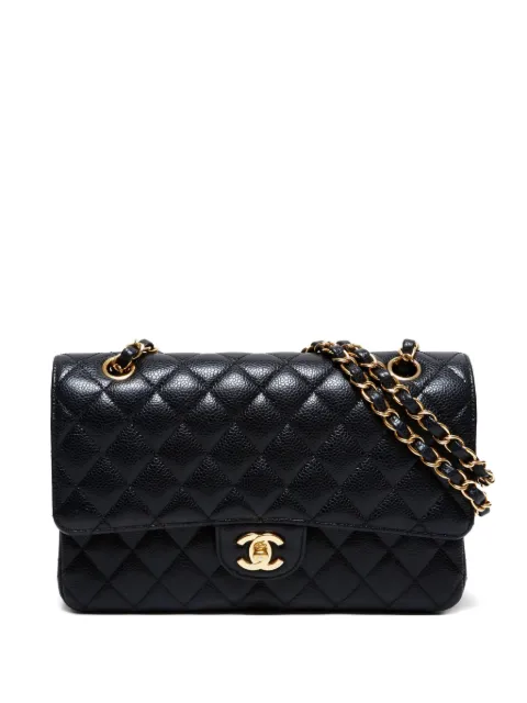 CHANEL Pre-Owned 2020-2021 Double Flap caviar-leather chain shoulder bag