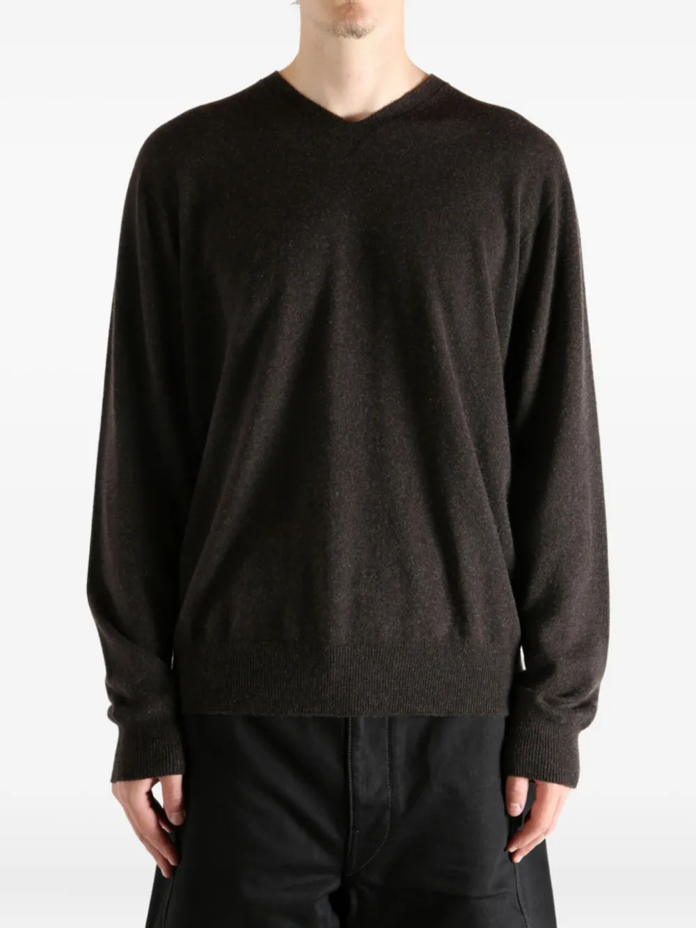 The Row V-neck Sweater In Gray