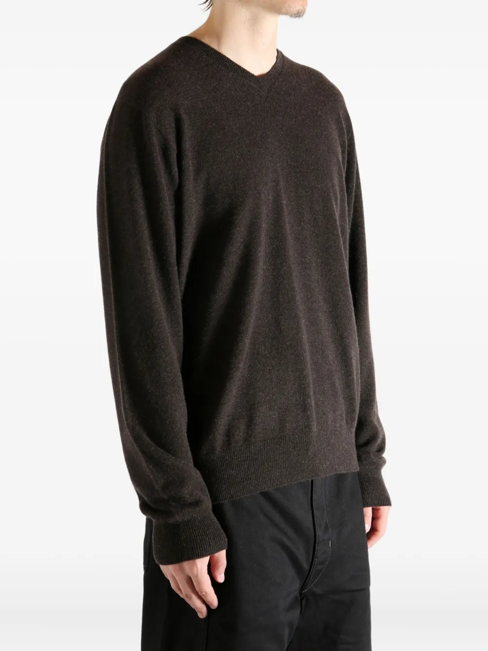The Row V-neck Sweater In Gray