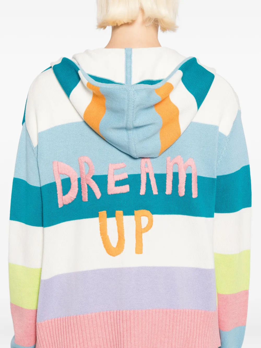 Mira Mikati Embroidered Striped Hoodie In Blue