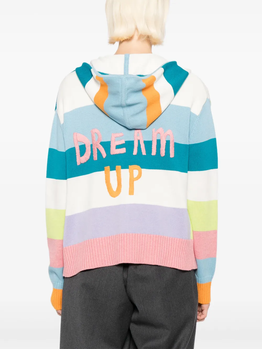 Mira Mikati Embroidered Striped Hoodie In Blue