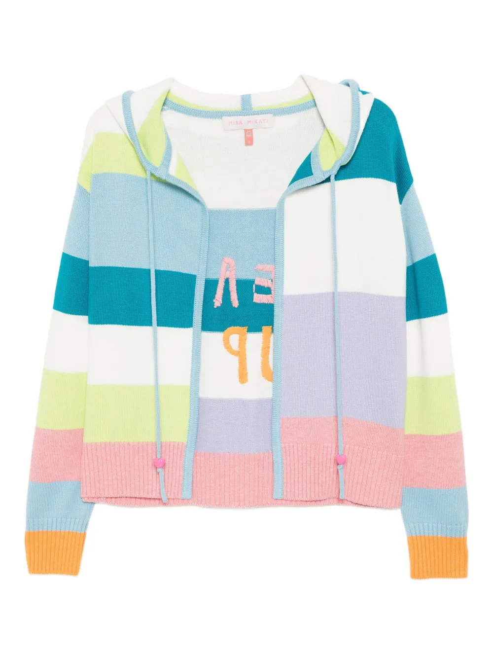 Mira Mikati Embroidered Striped Hoodie In Blue