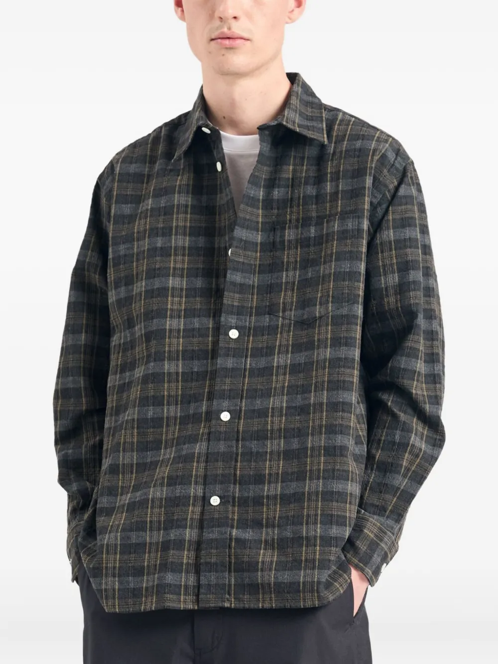 Norse Projects Geruit overhemd - Grijs