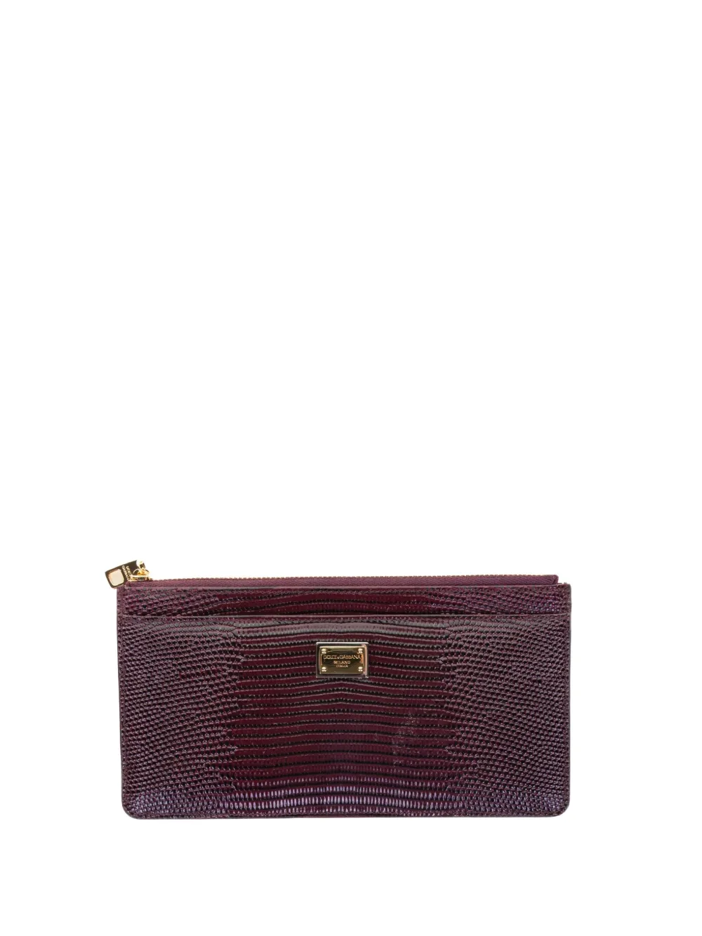 Dolce & Gabbana iguana-printed zip-around cardholder - Rood