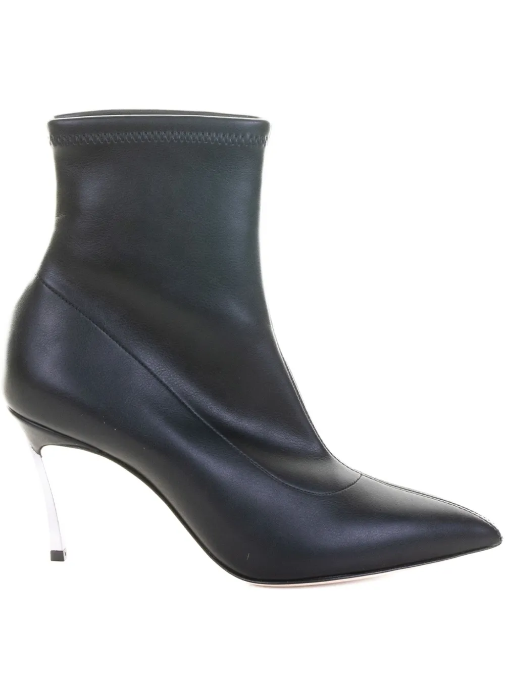 Casadei metallic-heel pointed-toe boots Black