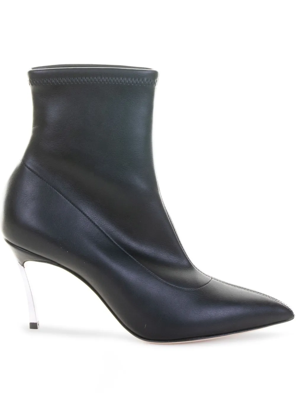 Casadei metallic-heel pointed-toe boots Black