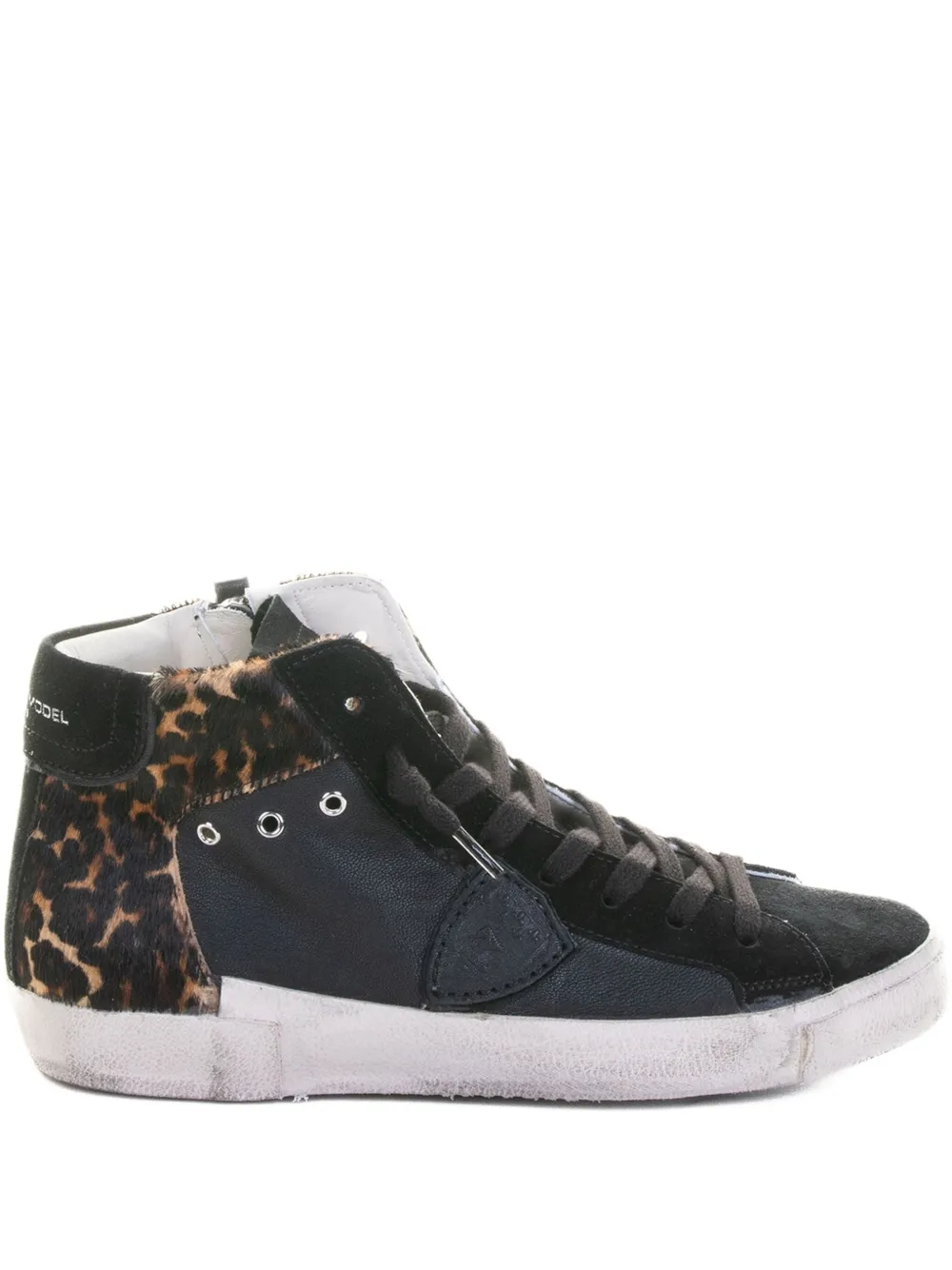 Philippe Model Paris leopard-print high-top sneakers Black