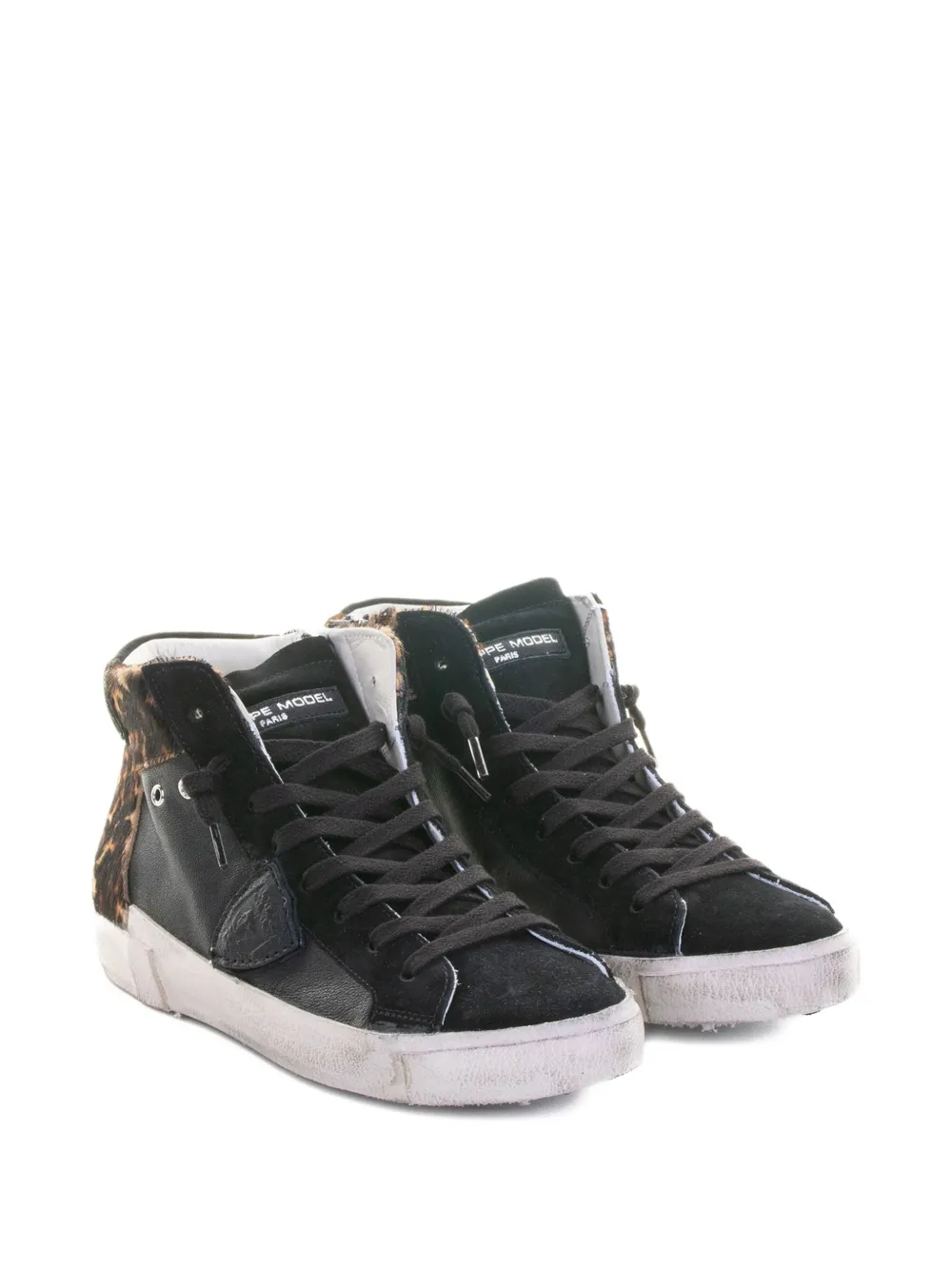 Philippe Model Paris leopard-print high-top sneakers Black