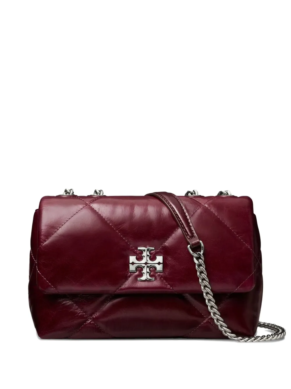 Tory Burch Small Kira Quilted Leather Cross Body Bag In Red
