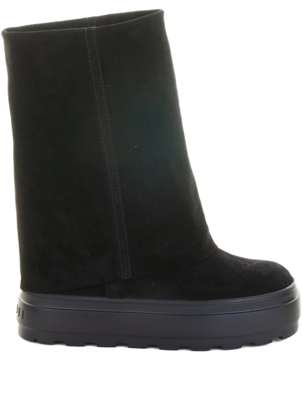 Casadei platform-sole suede boots Black