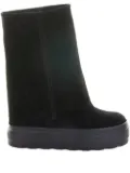 Casadei platform-sole suede boots - Black