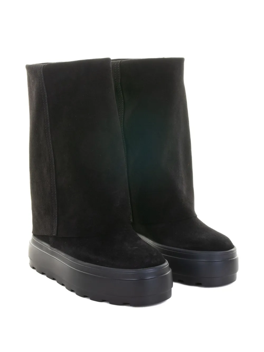 Casadei platform-sole suede boots Black