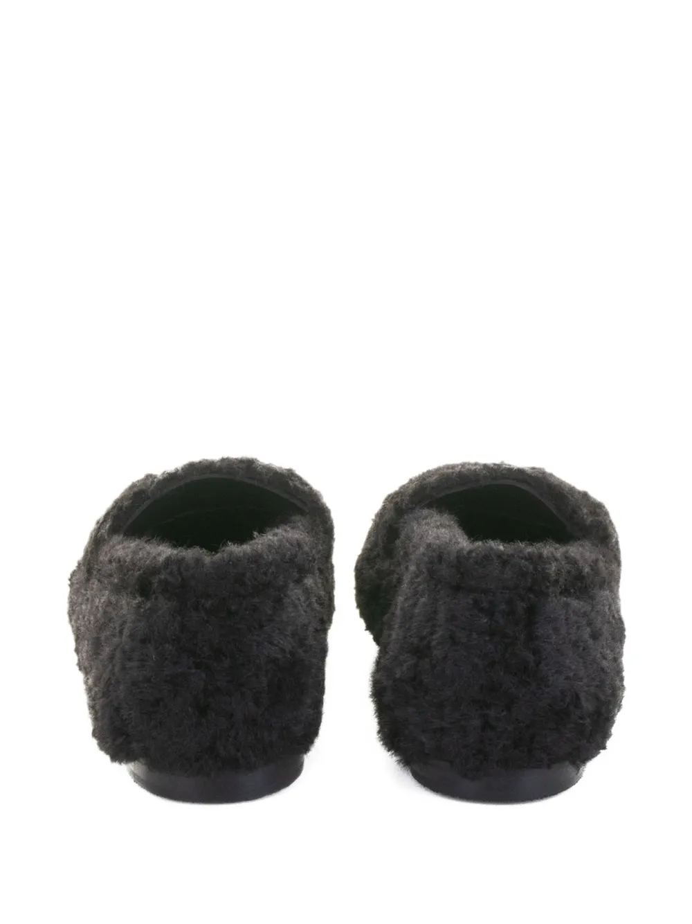 Casadei shearling slip-on loafers 000 BLACK