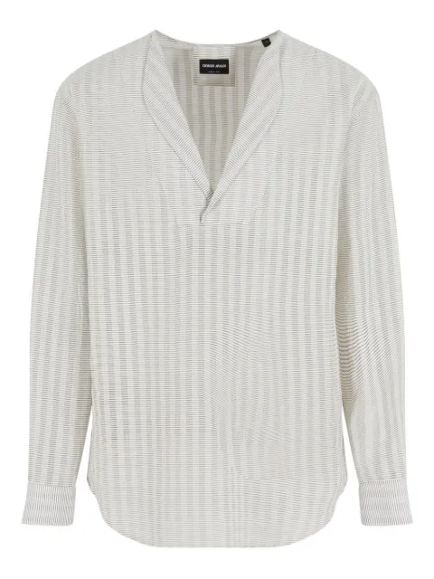 Giorgio Armani striped V-neck shirt