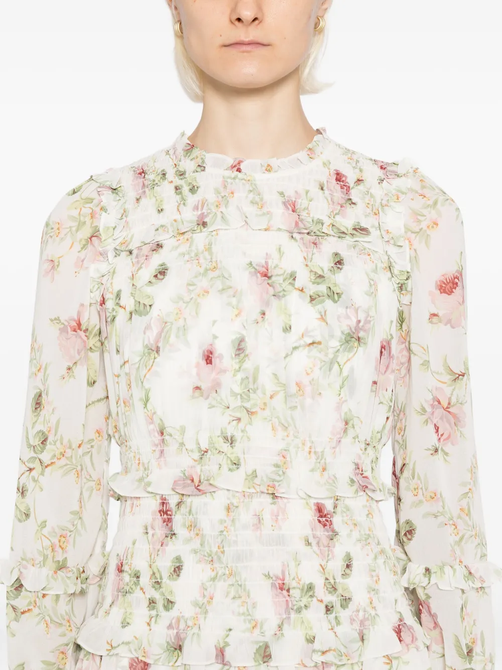 Needle & Thread Emilia Georgette jurk Beige