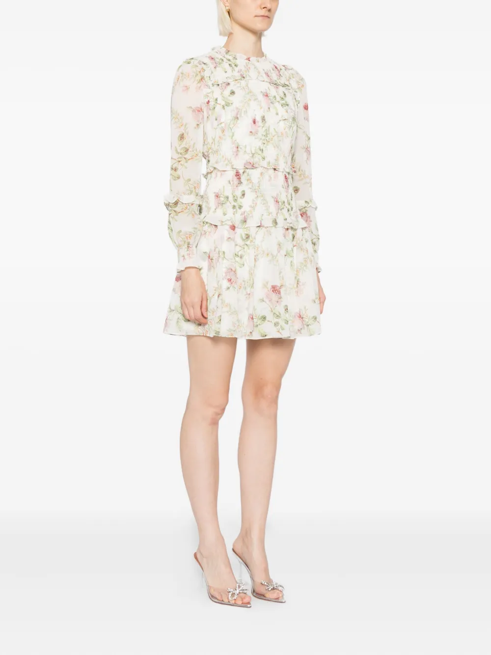 Needle & Thread Emilia Georgette jurk Beige