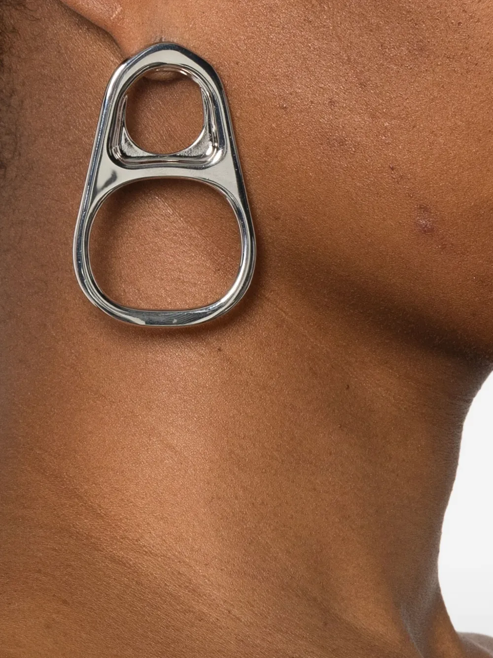 Jean Paul Gaultier Tab Motif Earrings In Metallic